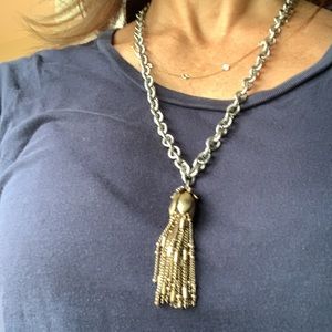 Handmade tassel necklace from recycled vintage pieces